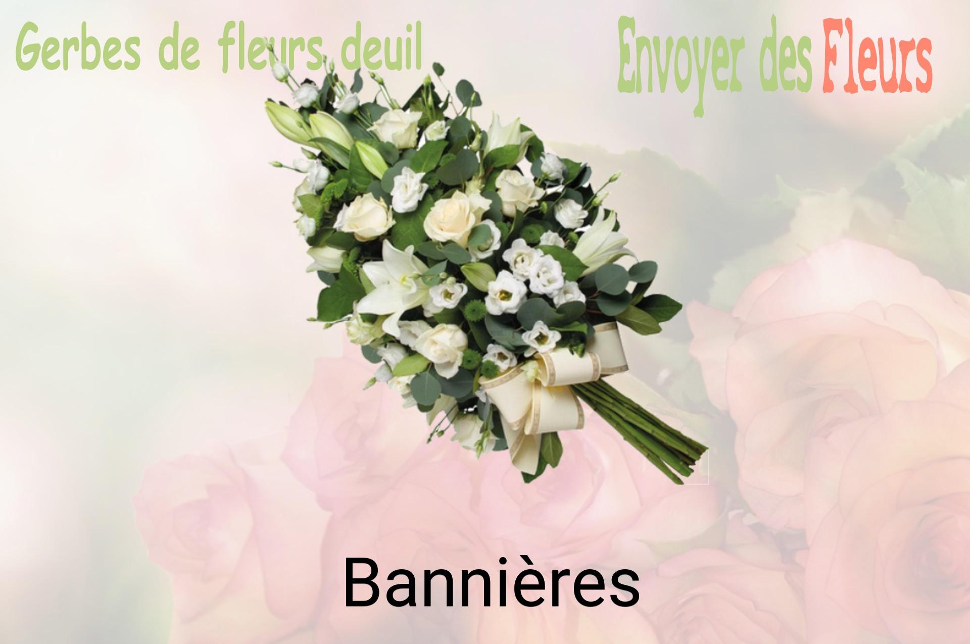 Gerbe de fleurs de deuil livrée à Bannières